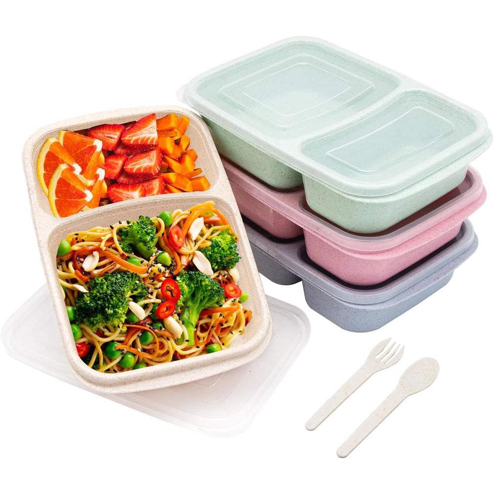 Food Storage With Dividers - Paquete de 4 Loncheras Bento, Recipientes