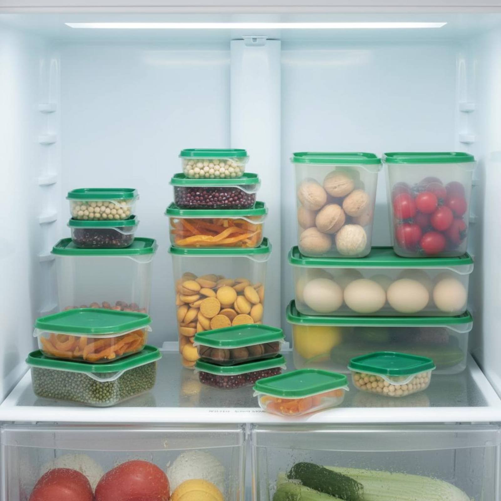 Food Storage Plastic Containers With Lids - Juego de 17 Recipientes para Refrigerador,