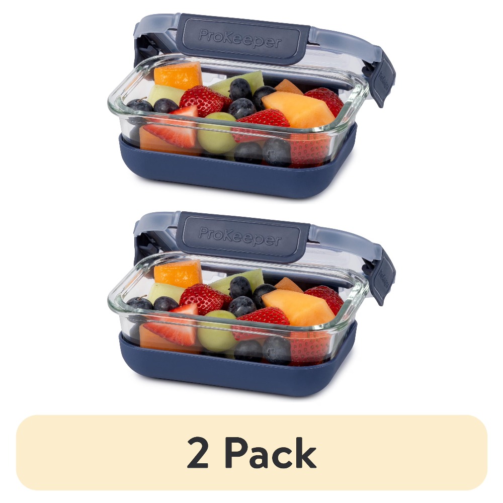 Food Storage With Glass Lids - Paquete de 2 recipientes de vidrio