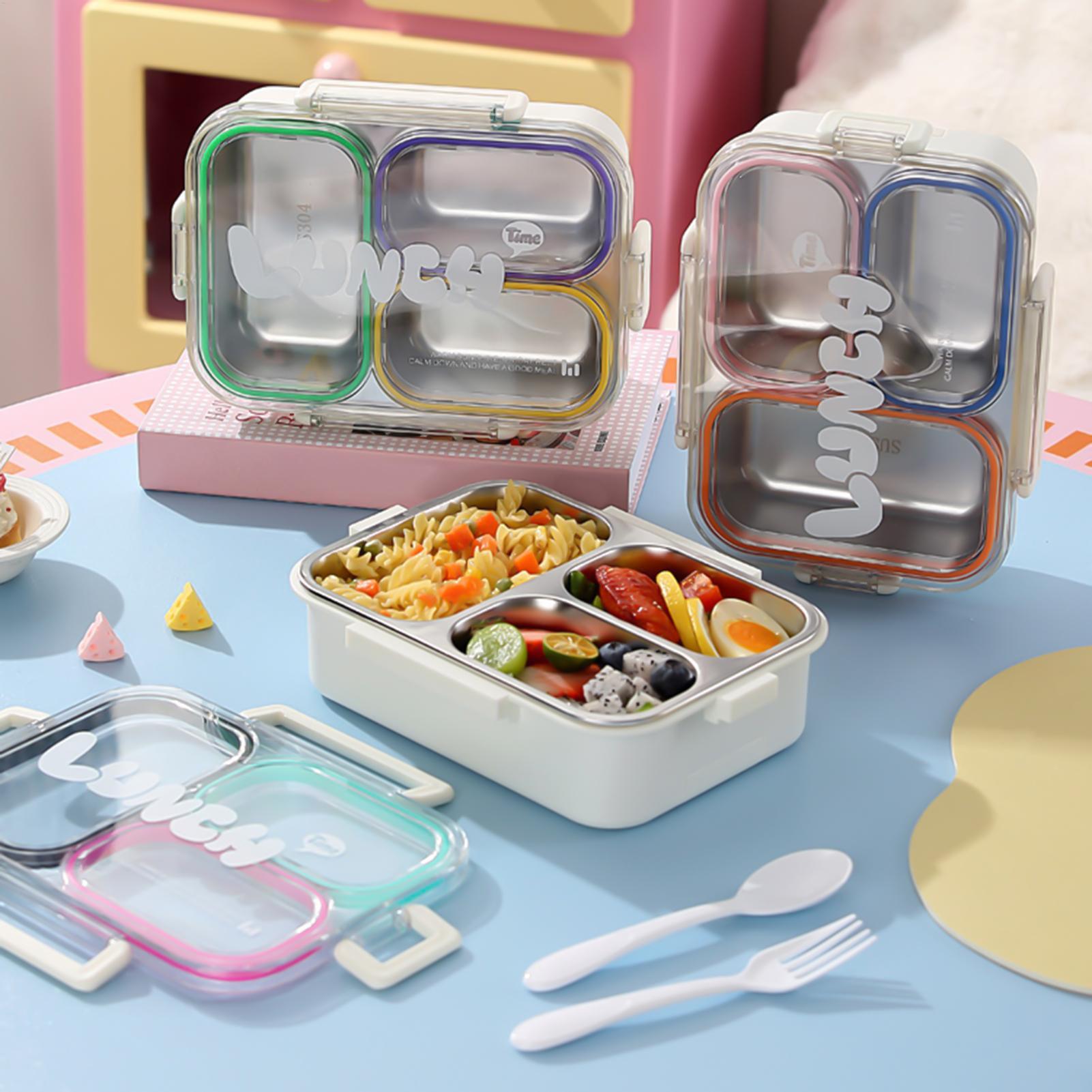 Food Storage With Dividers - Lonchera de acero inoxidable dividida a