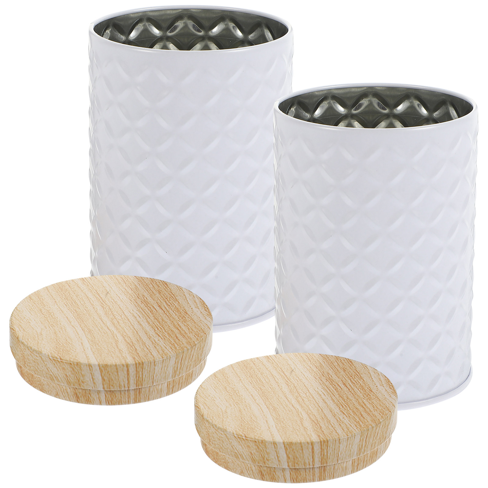 Food Storage With Lids - 2 Recipientes de Almacenamiento de Hojalata