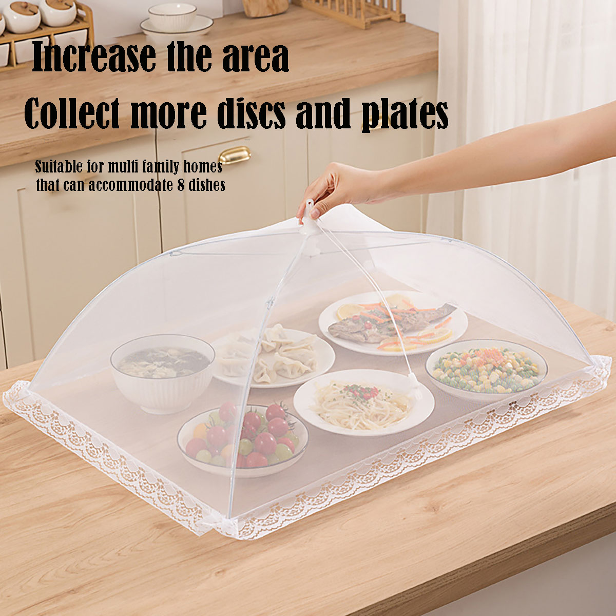 Food Storage Long Term - Cubierta para alimentos, malla plegable, lavable,