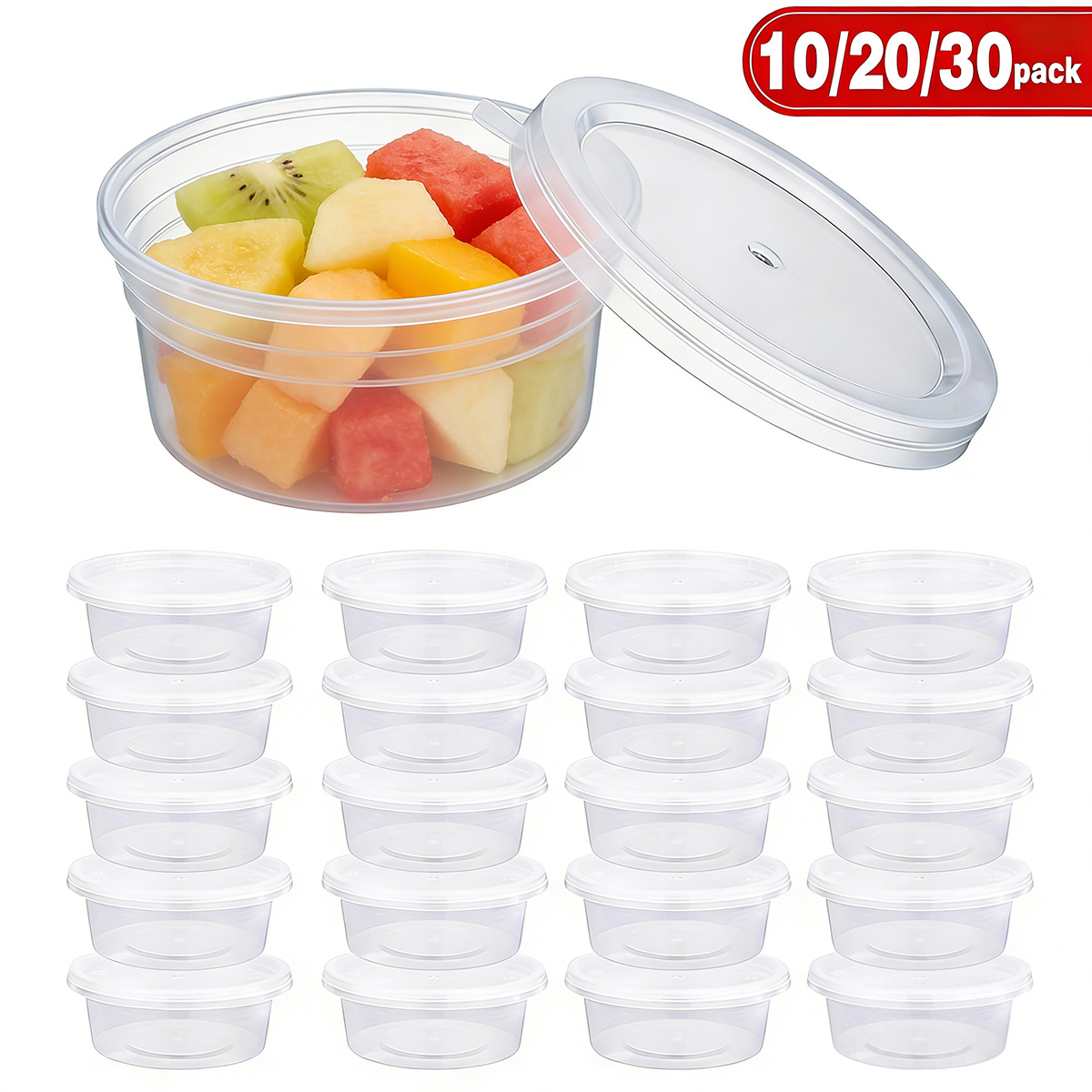 Food Storage Plastic Containers With Lids - Paquete de 10/20/40 Recipientes Pequeños para