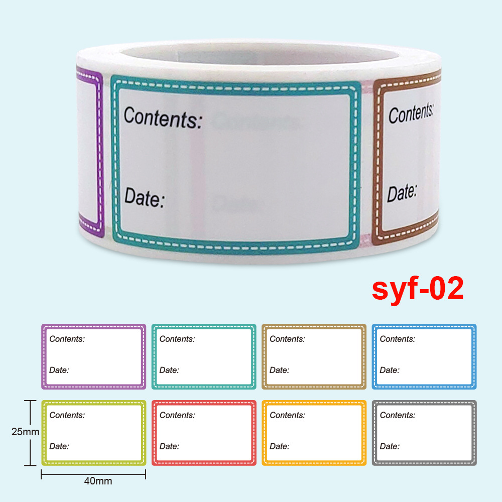 Food Storage Label - Etiqueta autoadhesiva de almacenamiento de catálogo