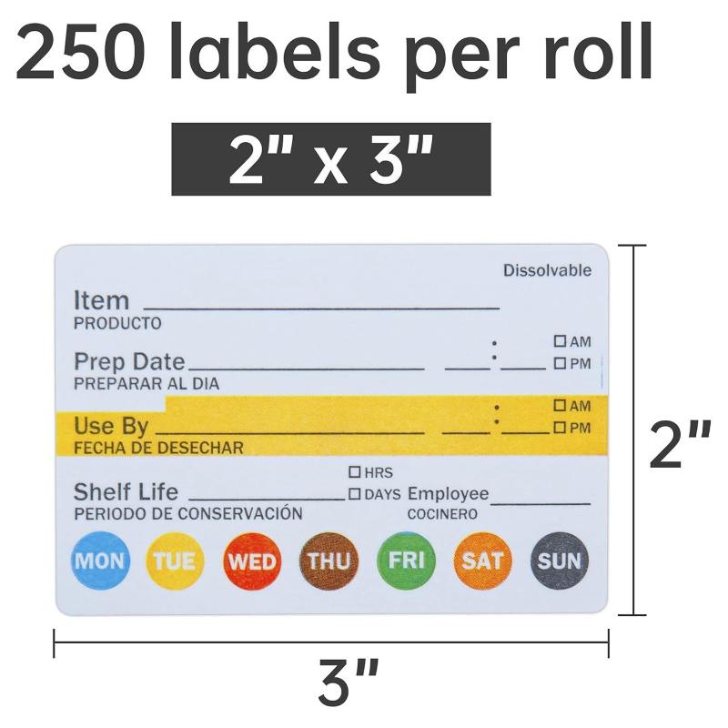 Food Storage Label - Etiquetas de Fecha para Alimentos Sin