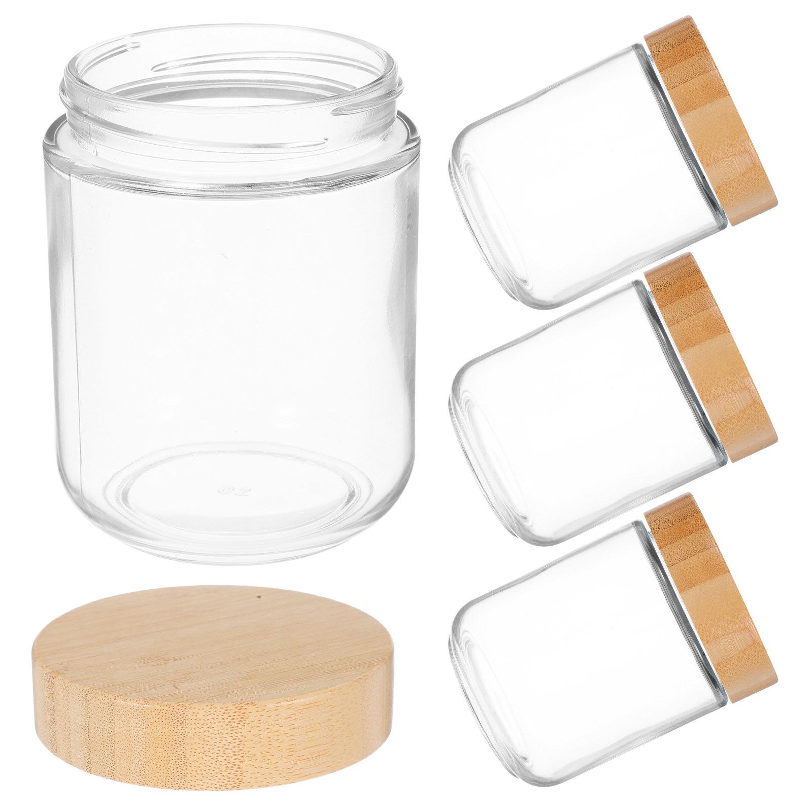 Food Storage Plastic Containers With Lids - Juego de 4 Frascos de Vidrio