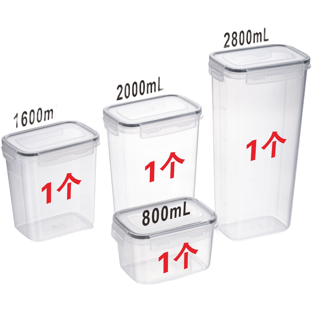 Food Storage Long Term - Juego de Recipientes Cuadrados Transparentes Herméticos
