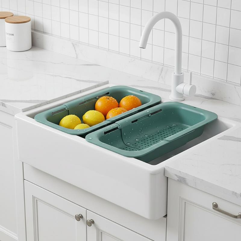 Food Storage Non Toxic - Cesta de drenaje telescópica, cesta de