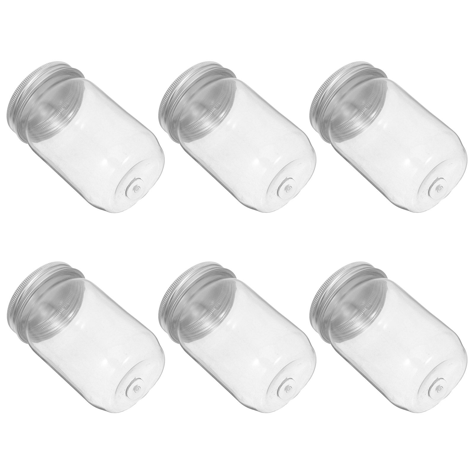 Food Storage Plastic Containers With Lids - 6 Frascos de Plástico Transparente con