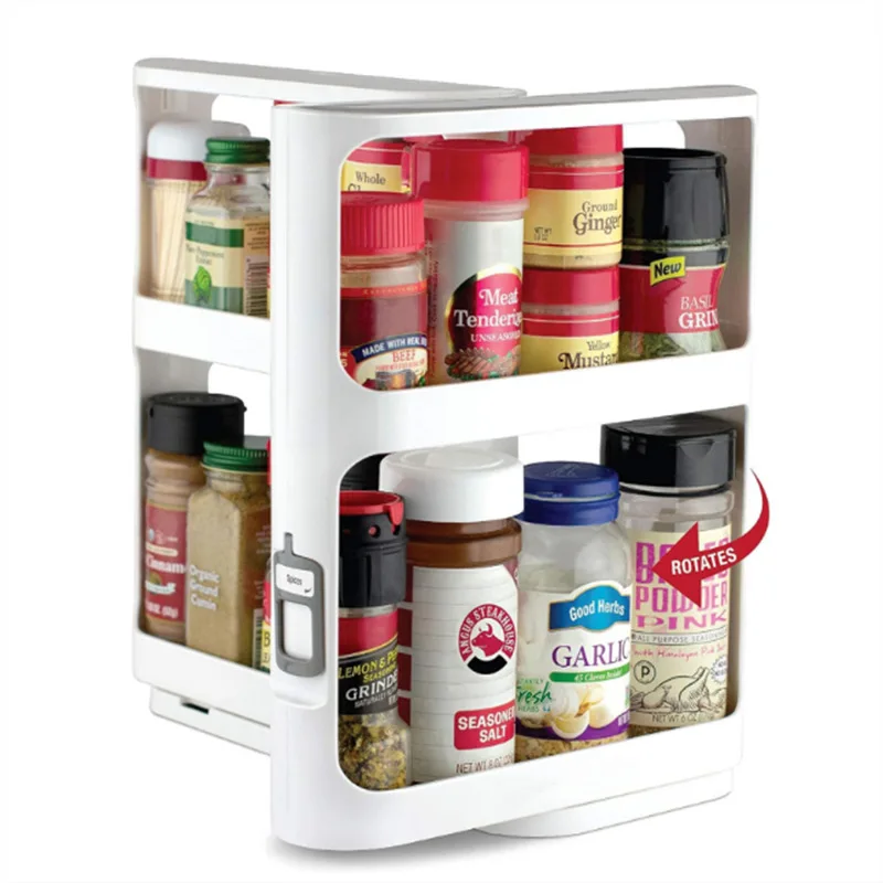 Food Storage In Cabinets - Estante giratorio de almacenamiento multicapa, gabinete