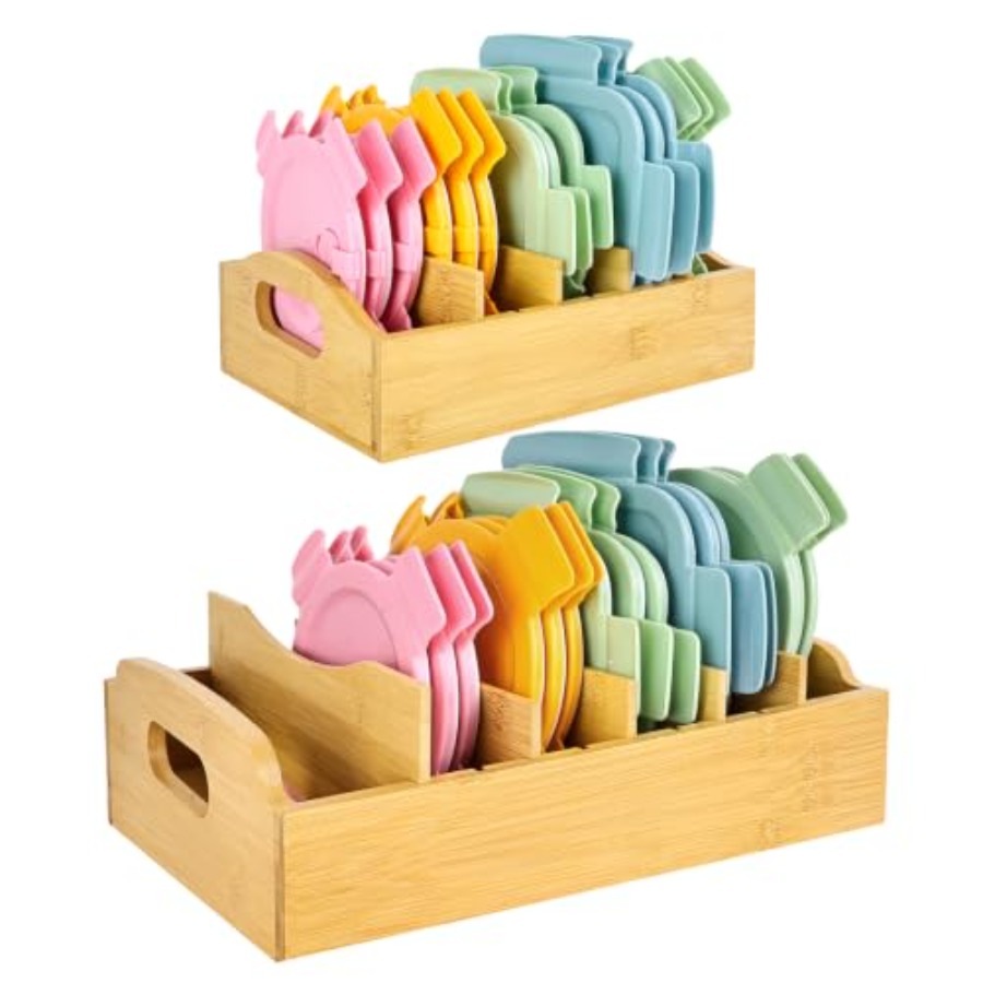 Food Storage With Lids - Paquete de 2 organizadores de tapas