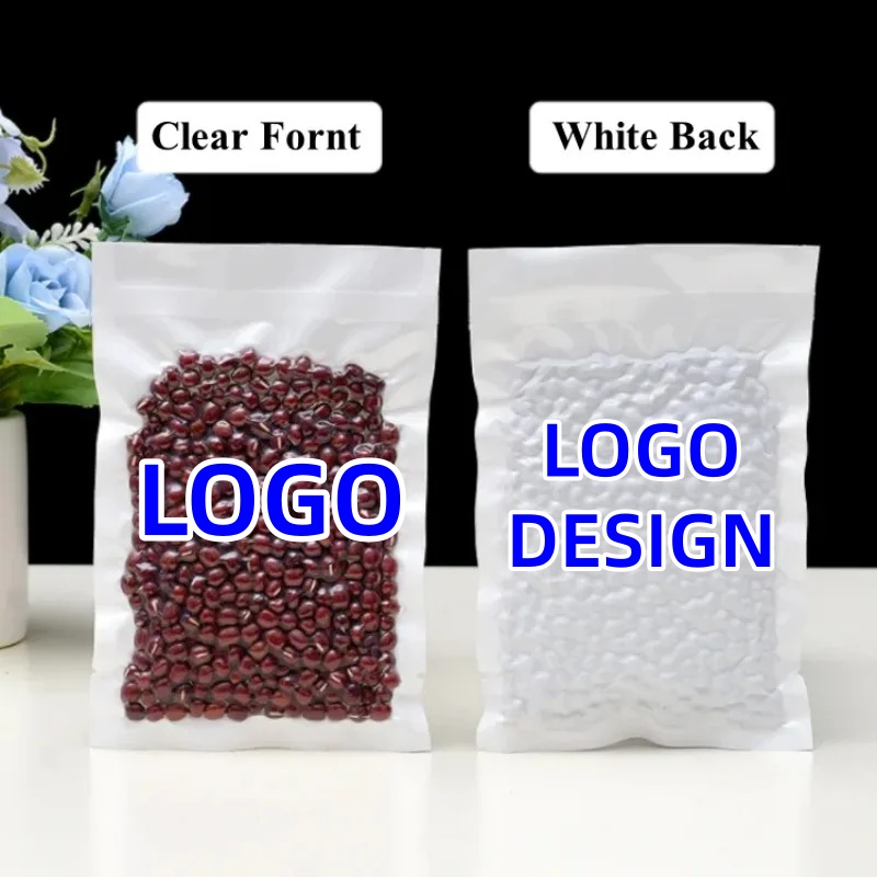 Food Storage Long Term - Paquete de 100 Bolsas Transparentes Blancas