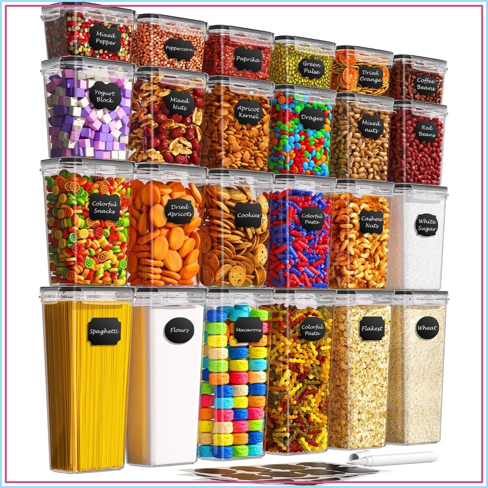 Food Storage Plastic Containers With Lids - 24 Recipientes Herméticos para Almacenamiento de