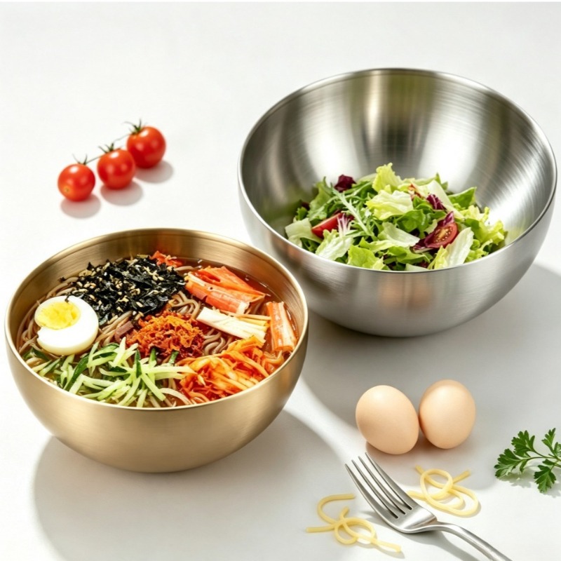 Food Storage In Stainless Steel - Tazones de Mezcla de Acero Inoxidable,