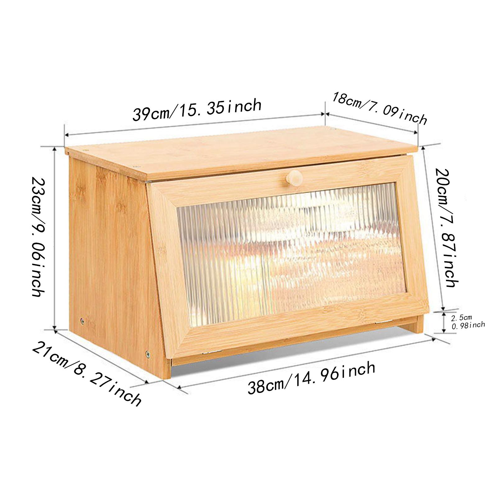 Bread Box Bamboo - Panera Rectangular de Bambú con Ventana