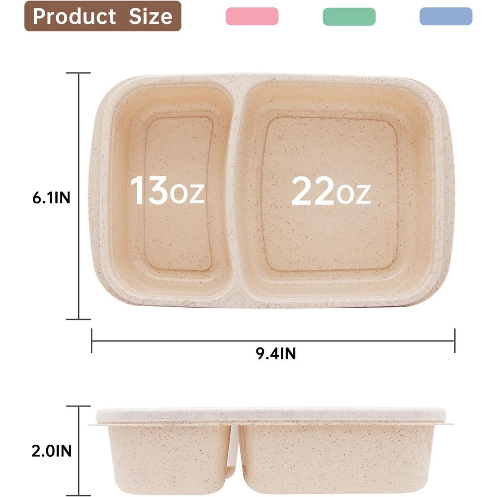 Paquete de 4 Loncheras Bento,  - Food Storage With Dividers reseña y precio