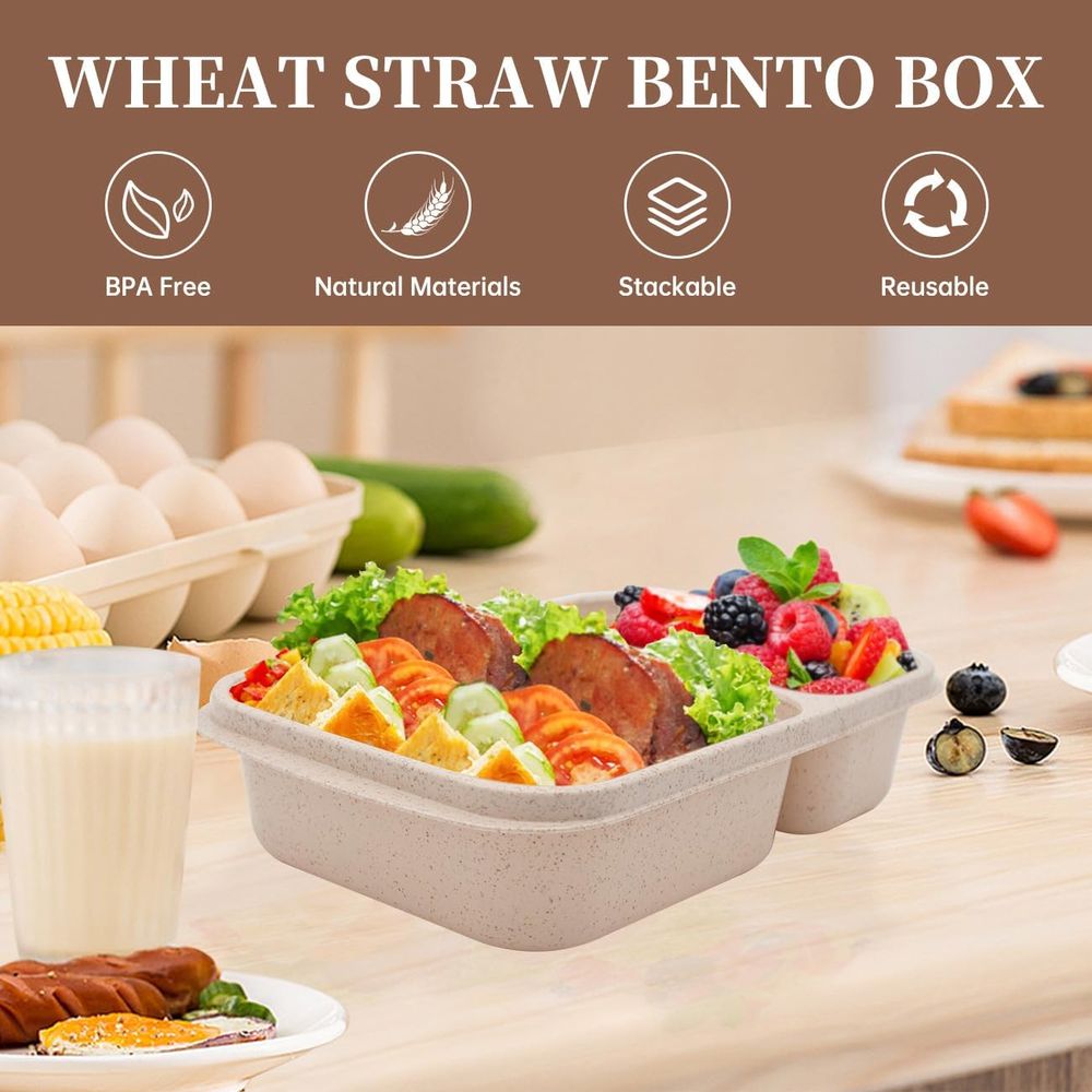 Paquete de 4 Loncheras Bento,  - Food Storage With Dividers reseña y precio
