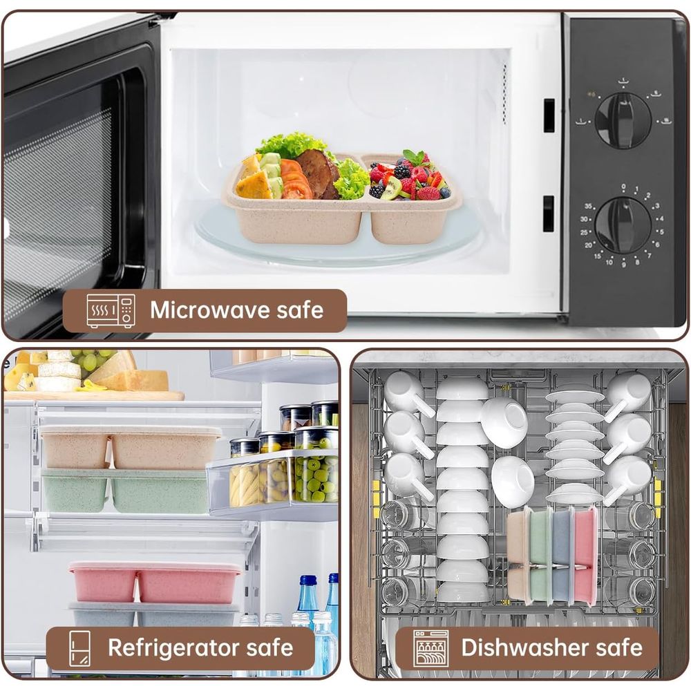 Paquete de 4 Loncheras Bento,  - Food Storage With Dividers reseña y precio