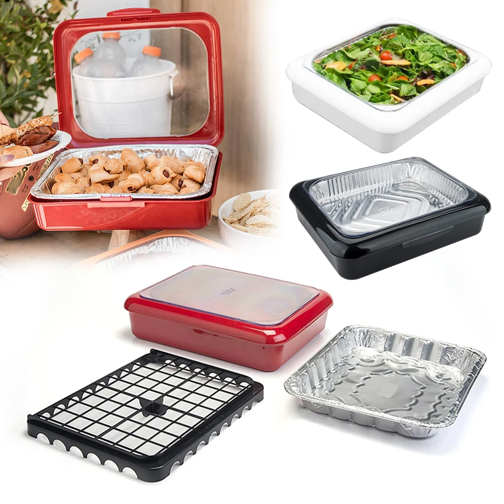 Soporte portátil apilable de l - Food Storage Aluminum Containers reseña y precio