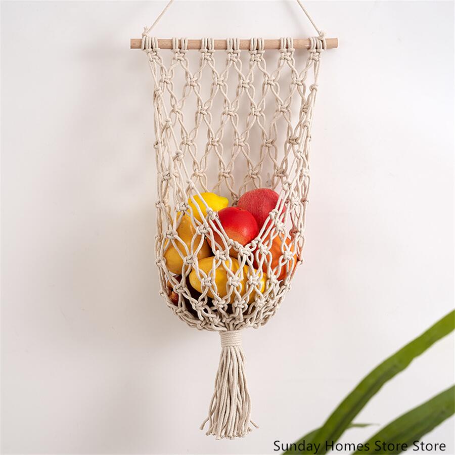 Cesta de macramé para almacena - Food Storage Plant reseña y precio