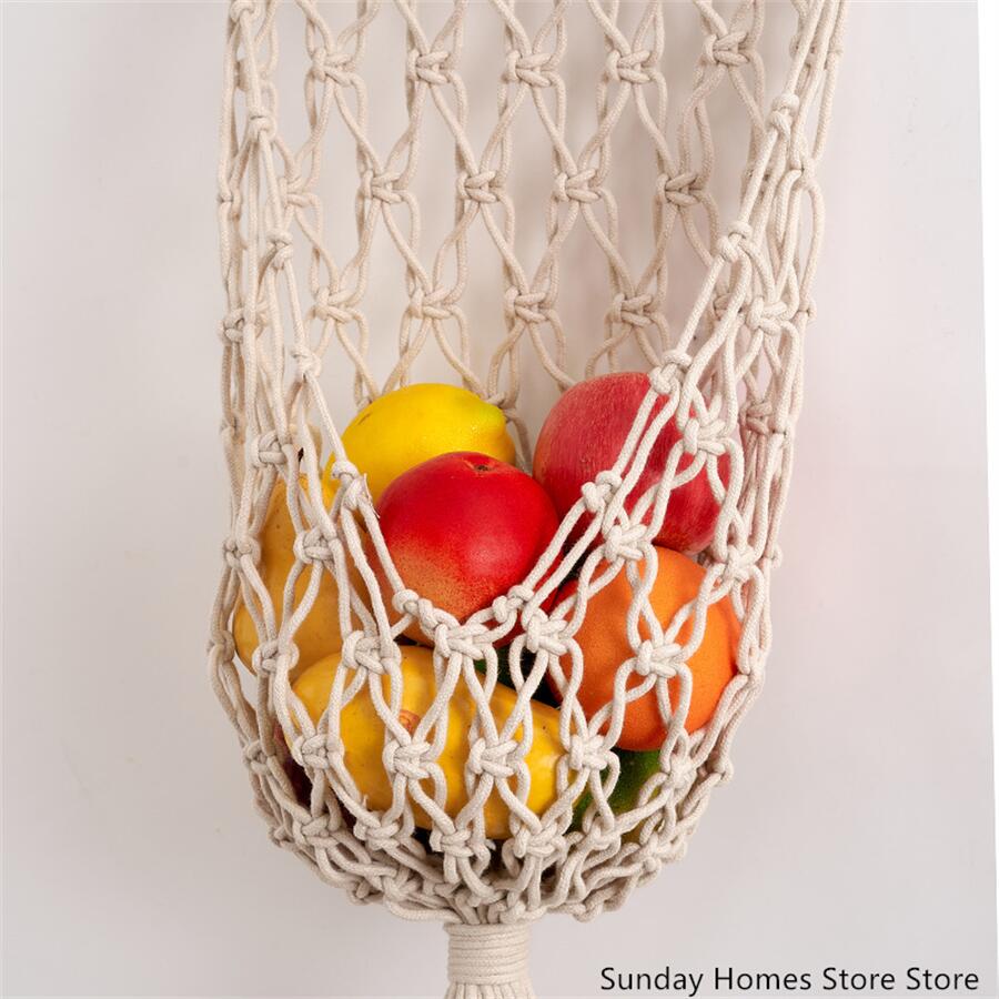 Cesta de macramé para almacena - Food Storage Plant reseña y precio