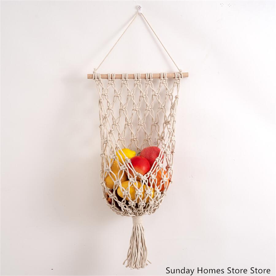 Cesta de macramé para almacena - Food Storage Plant reseña y precio