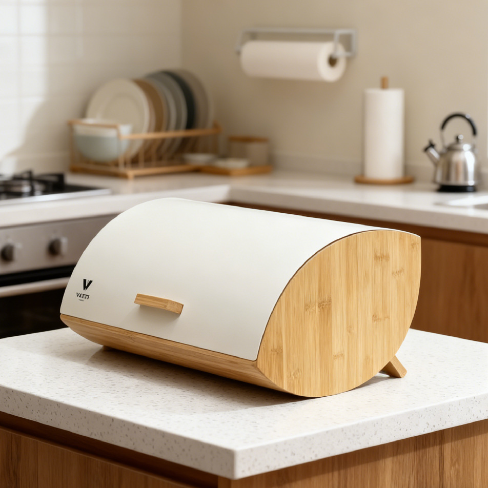 Caja para Pan con Cubierta de  - Bread Box Bamboo reseña y precio