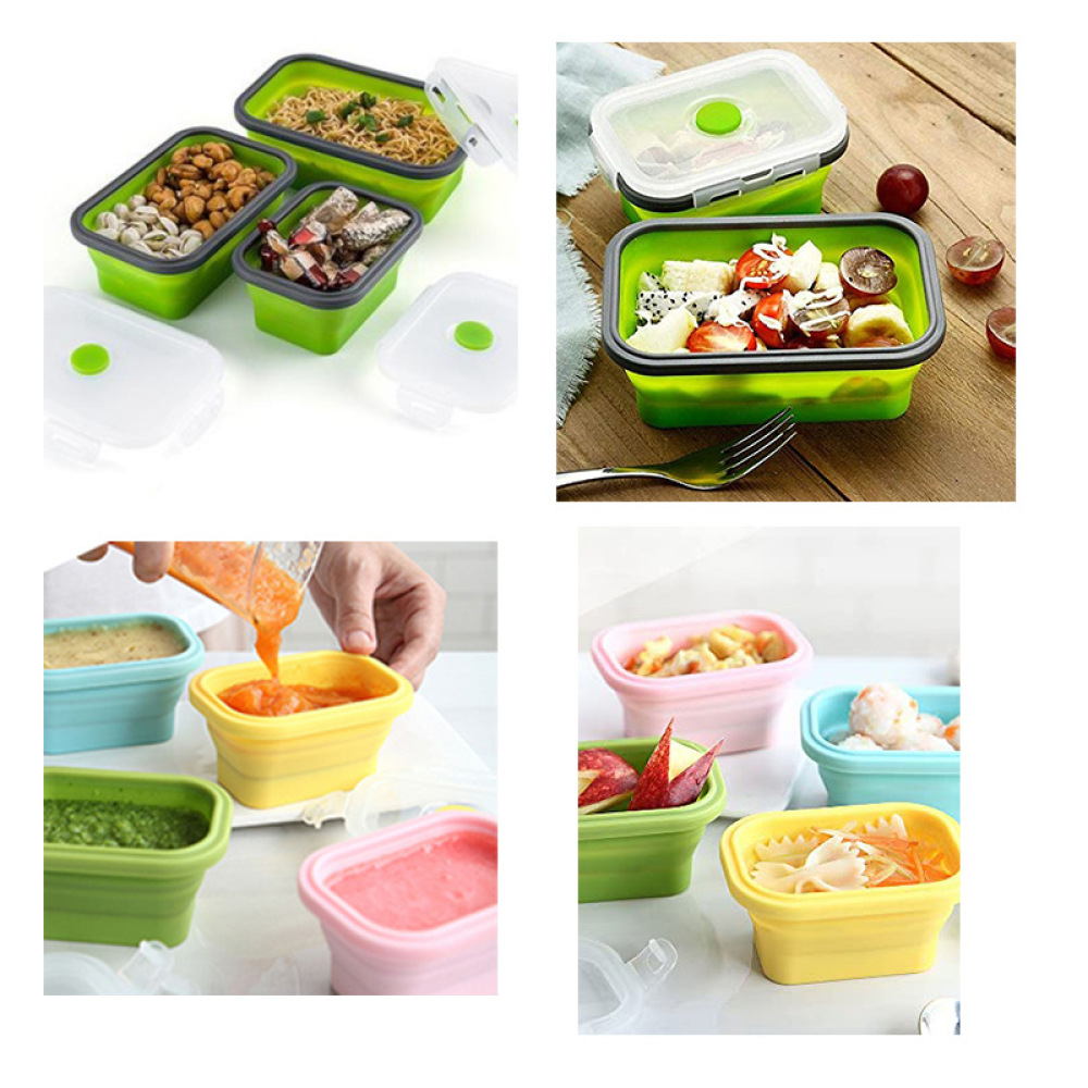 Caja de comida plegable de sil - Food Storage Non Toxic reseña y precio