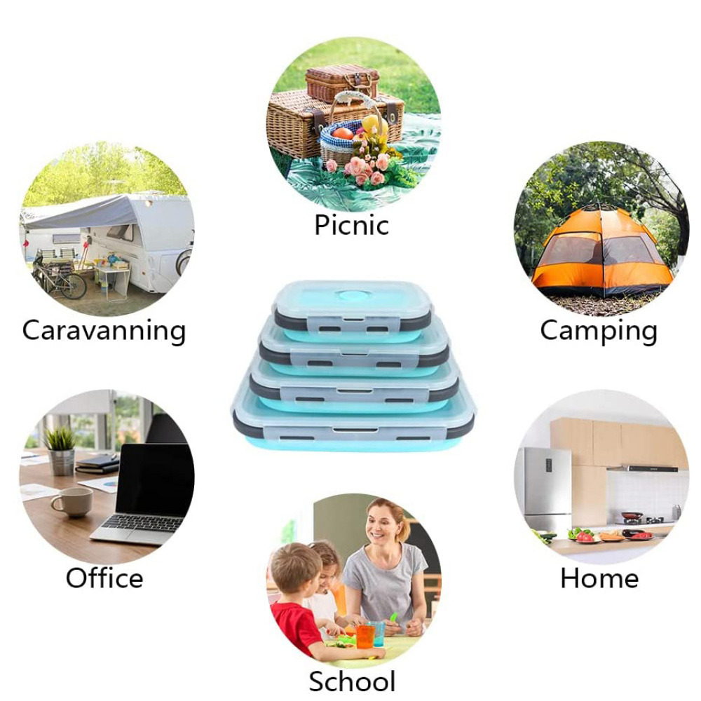 Caja de comida plegable de sil - Food Storage Non Toxic reseña y precio