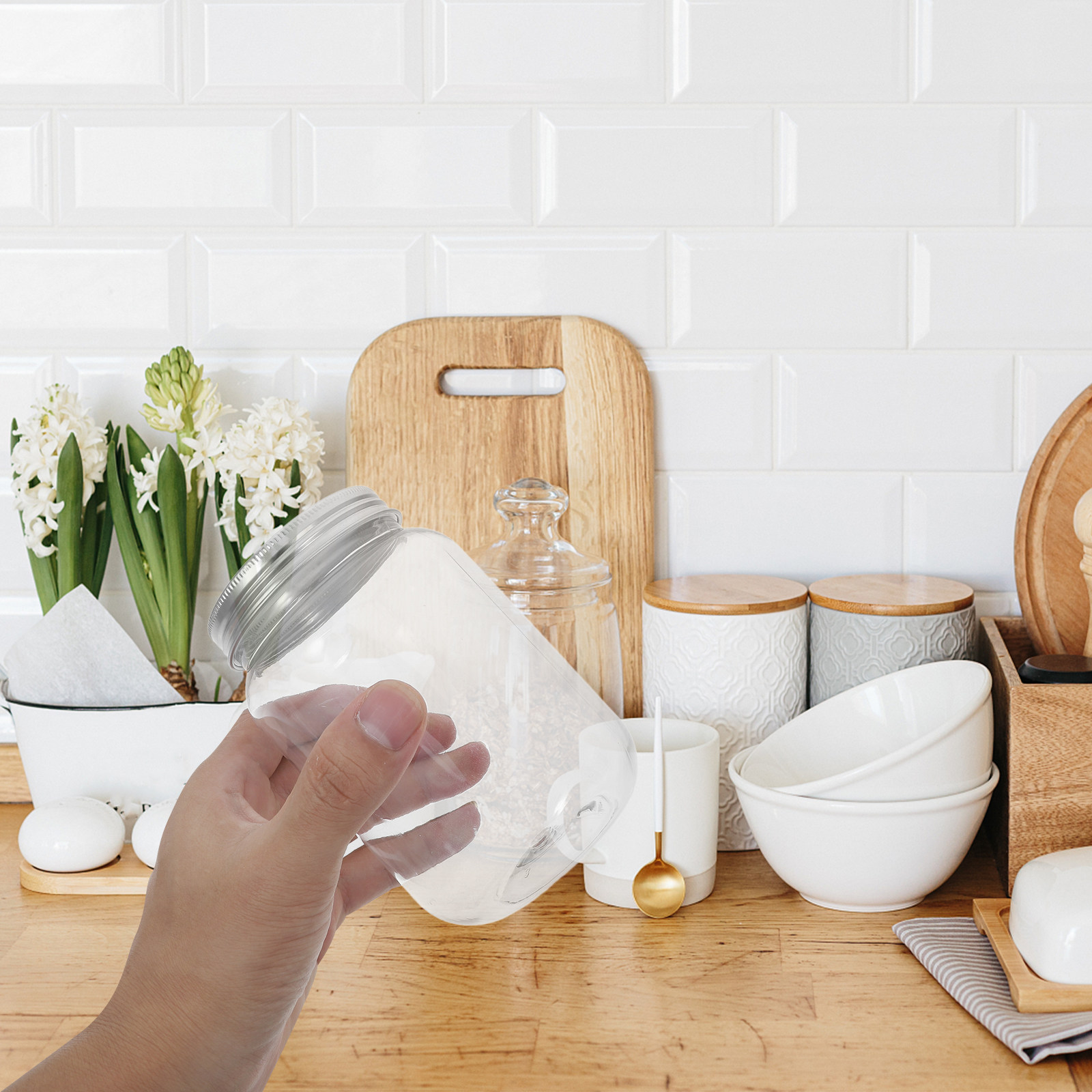 Juego de 4 Frascos de Plástico - Food Storage With Lids reseña y precio