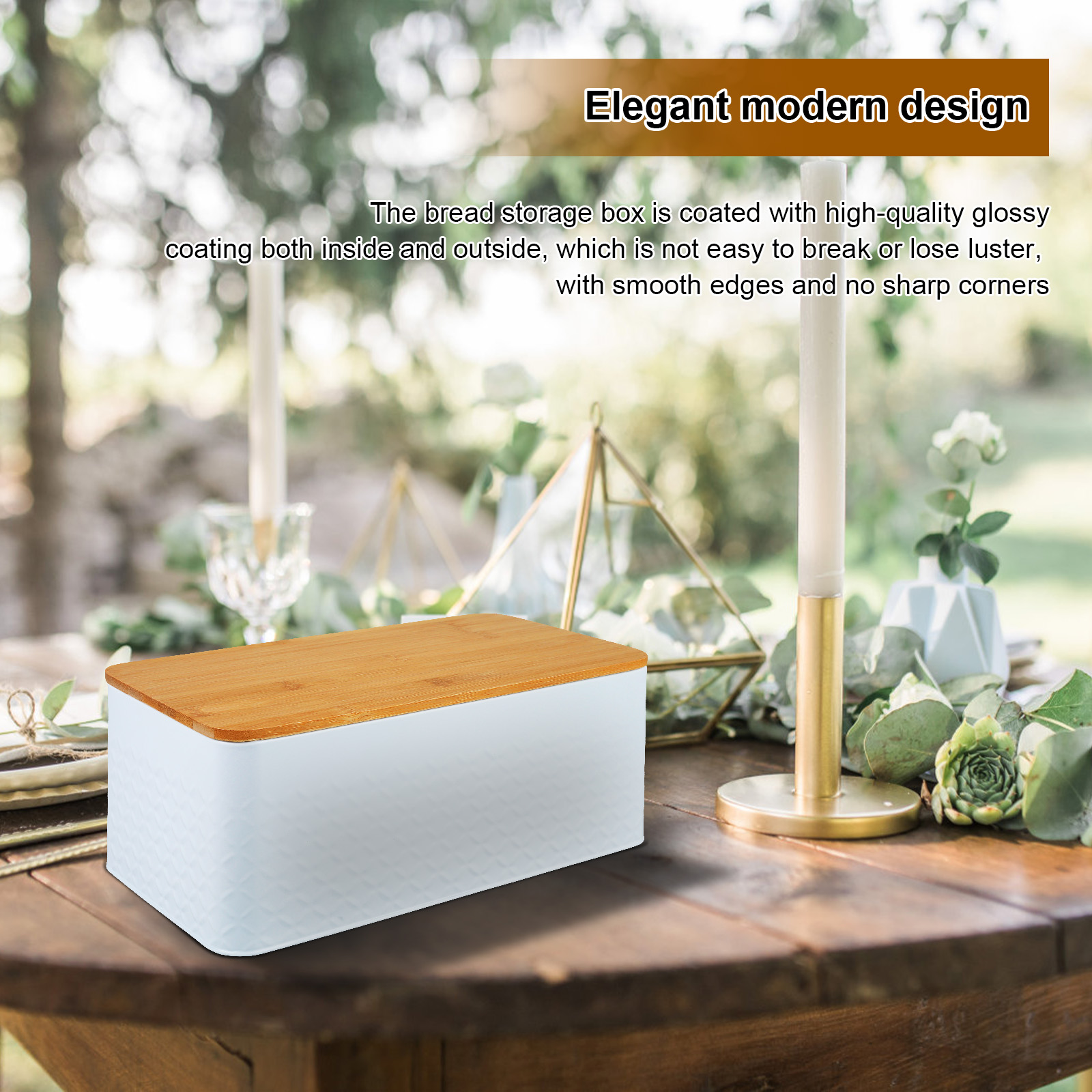 Caja de pan con tapa de bambú, - Bread Box Bamboo reseña y precio
