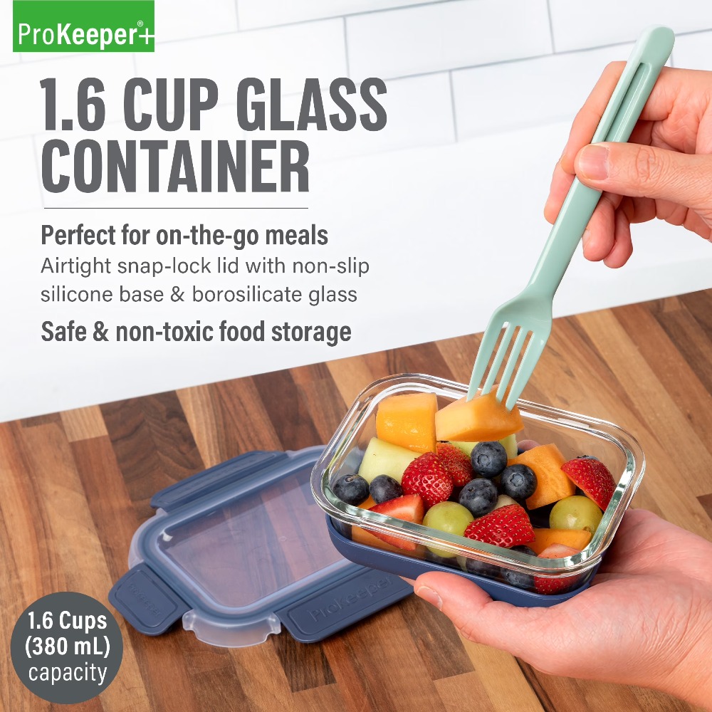 Paquete de 2 recipientes de vi - Food Storage With Glass Lids reseña y precio