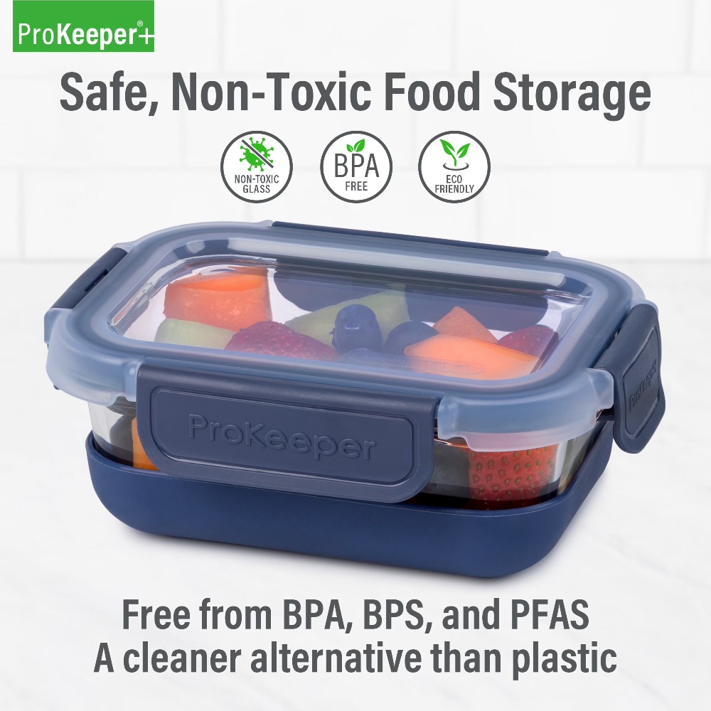 Paquete de 2 recipientes de vi - Food Storage With Glass Lids reseña y precio