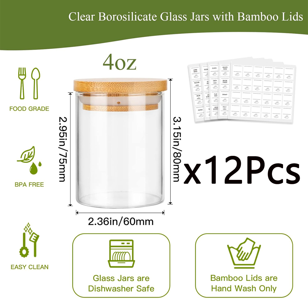 Frascos de especias de vidrio  - Food Storage Glass Box reseña y precio