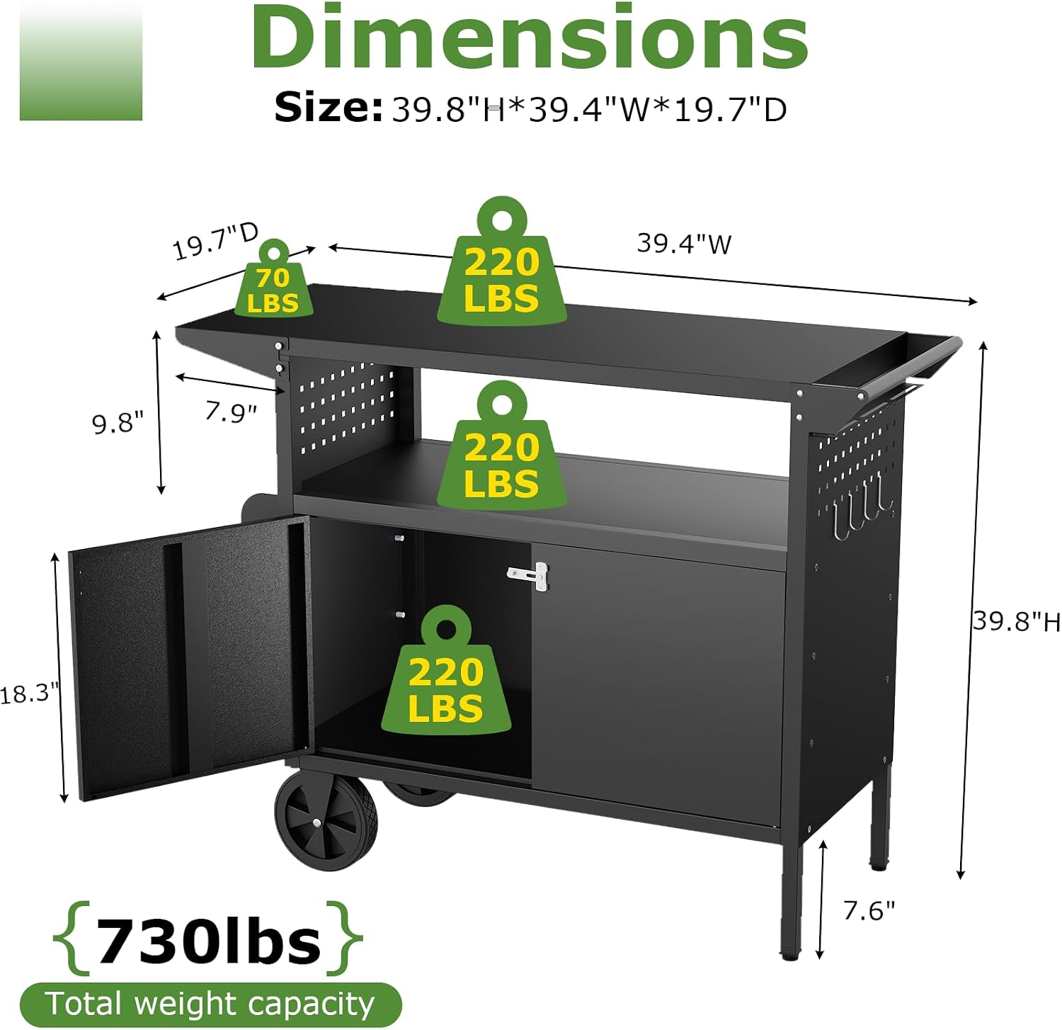Carrito de parrilla para exter - Food Storage With Wheels reseña y precio