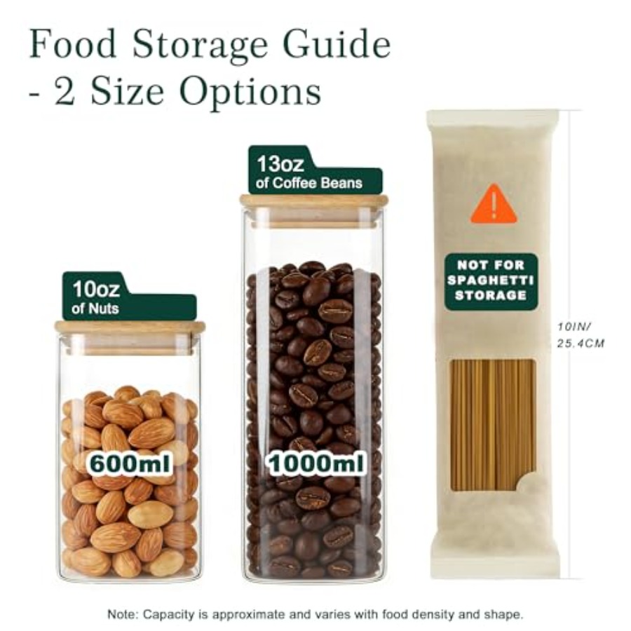 Paquete de 12 Frascos Cuadrado - Food Storage With Lids reseña y precio