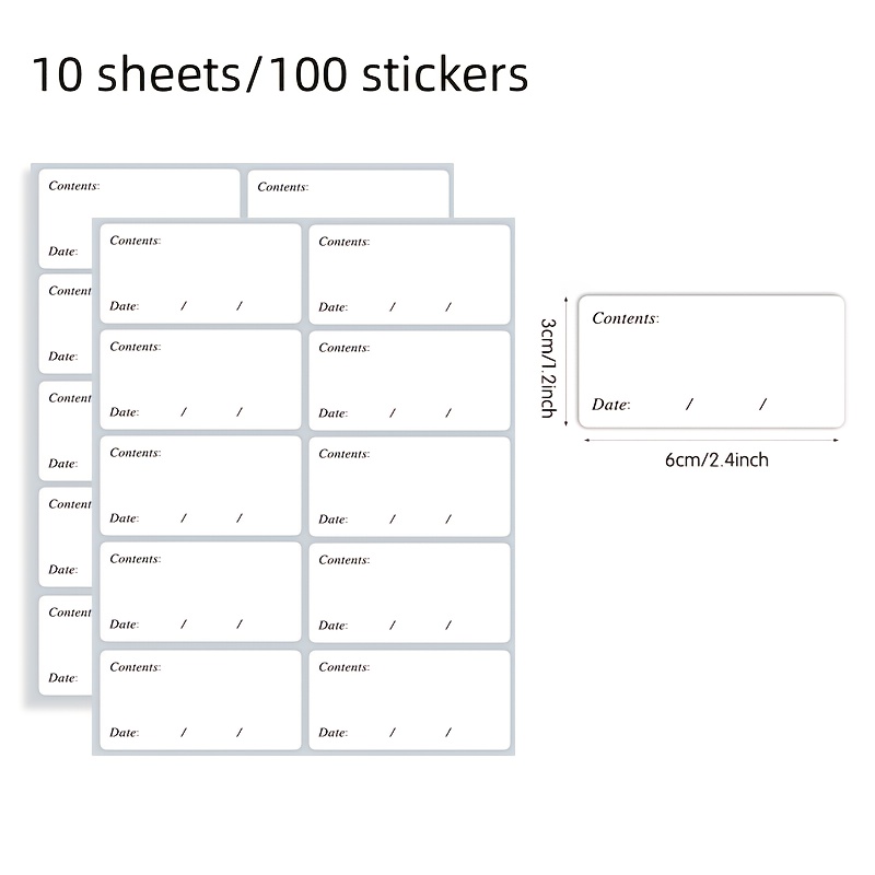 100 Etiquetas Impermeables Rem - Food Storage Label reseña y precio