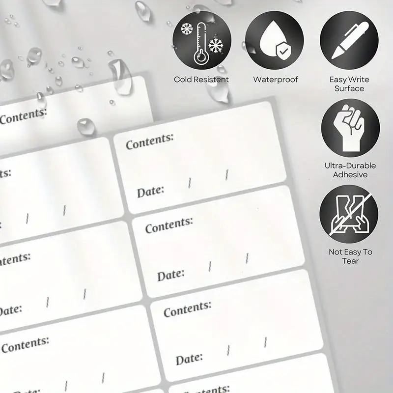 100 Etiquetas Impermeables Rem - Food Storage Label reseña y precio