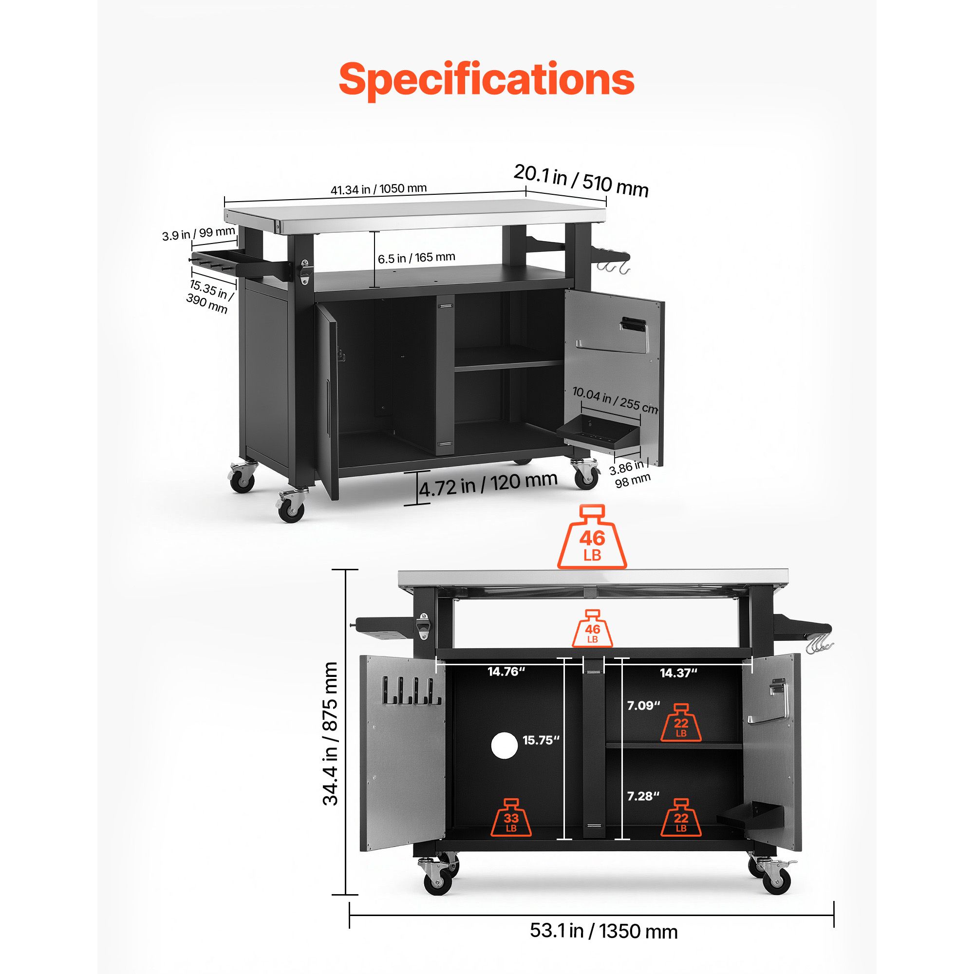 Carrito de Parrilla para Exter - Food Storage In Cabinets reseña y precio
