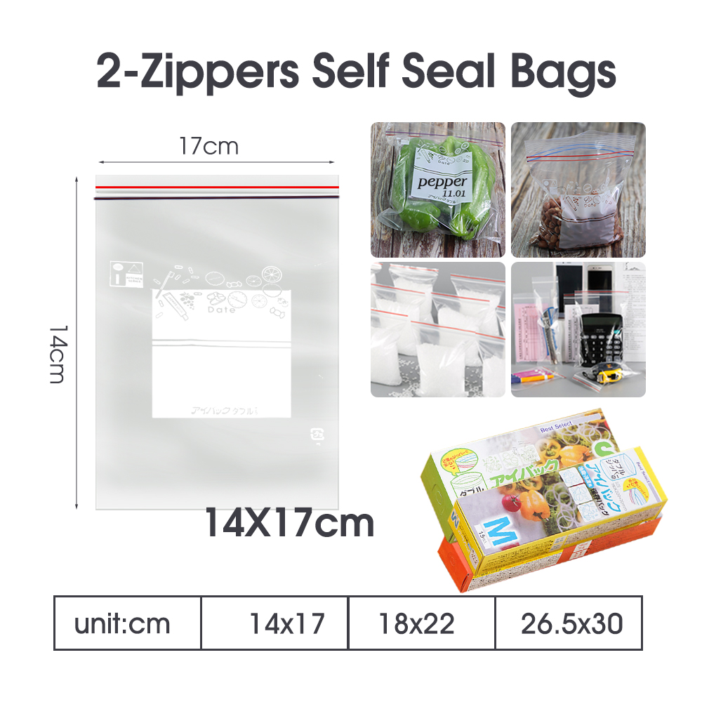 Bolsas con cierre de doble cre - Food Storage Zip Bags reseña y precio