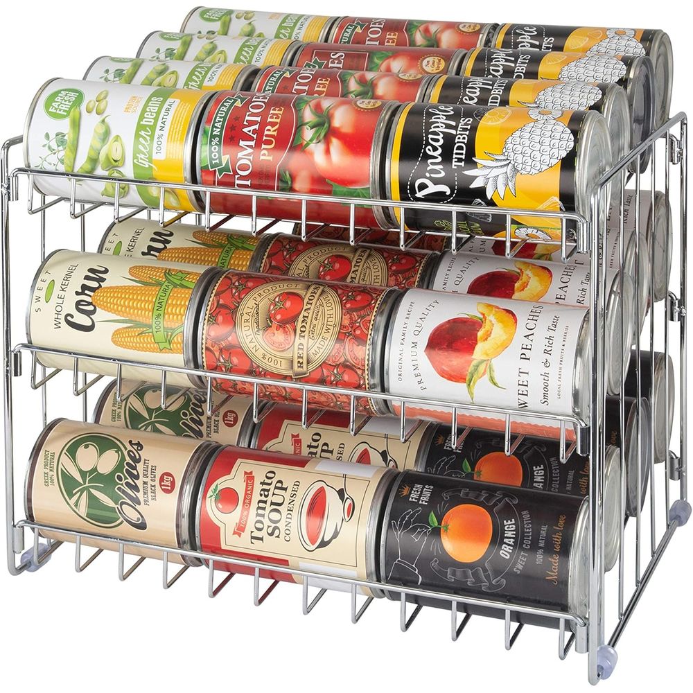 Organizador de Latas de 3 Nive - Food Storage In Cabinets reseña y precio