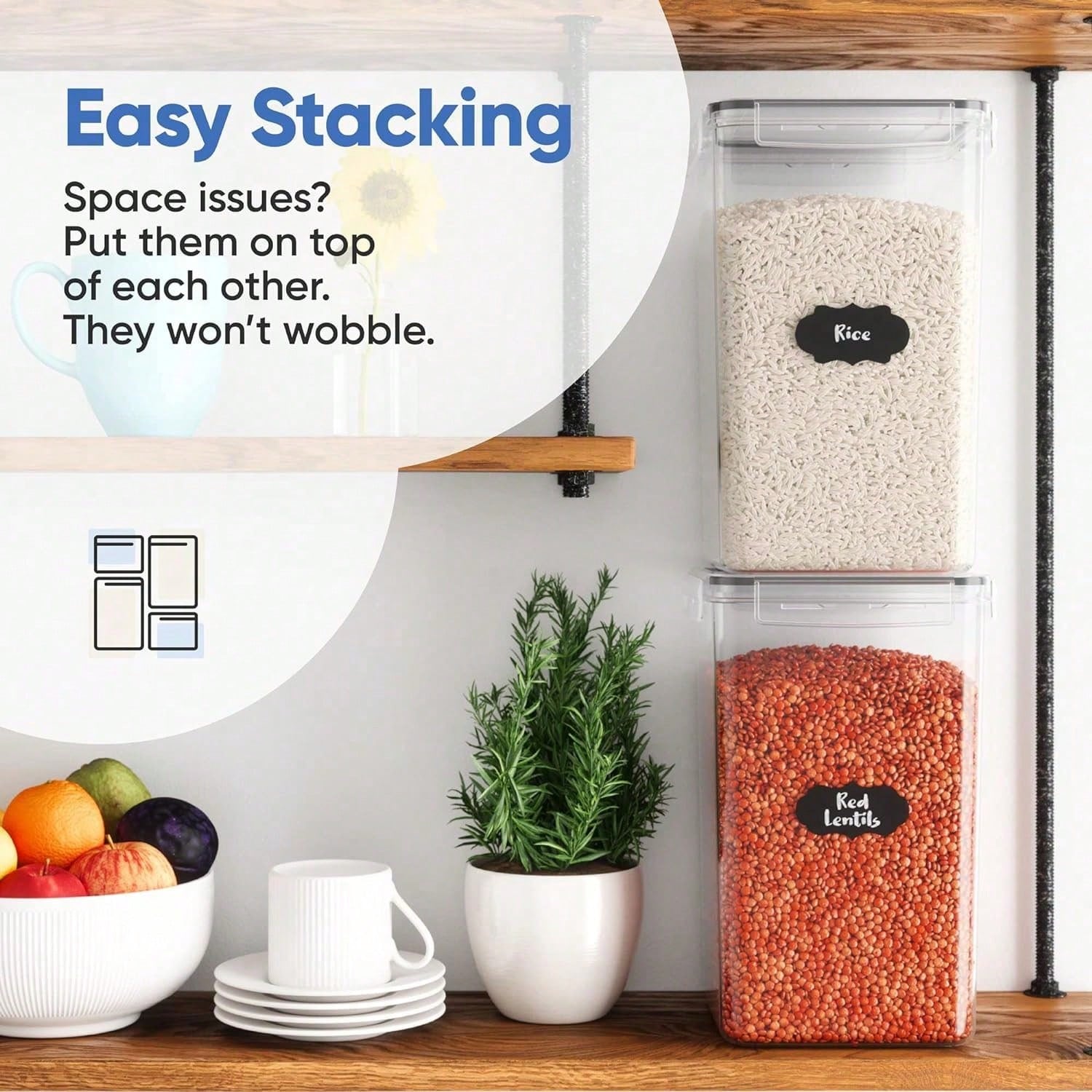 Contenedores Extra Grandes par - Food Storage Label reseña y precio