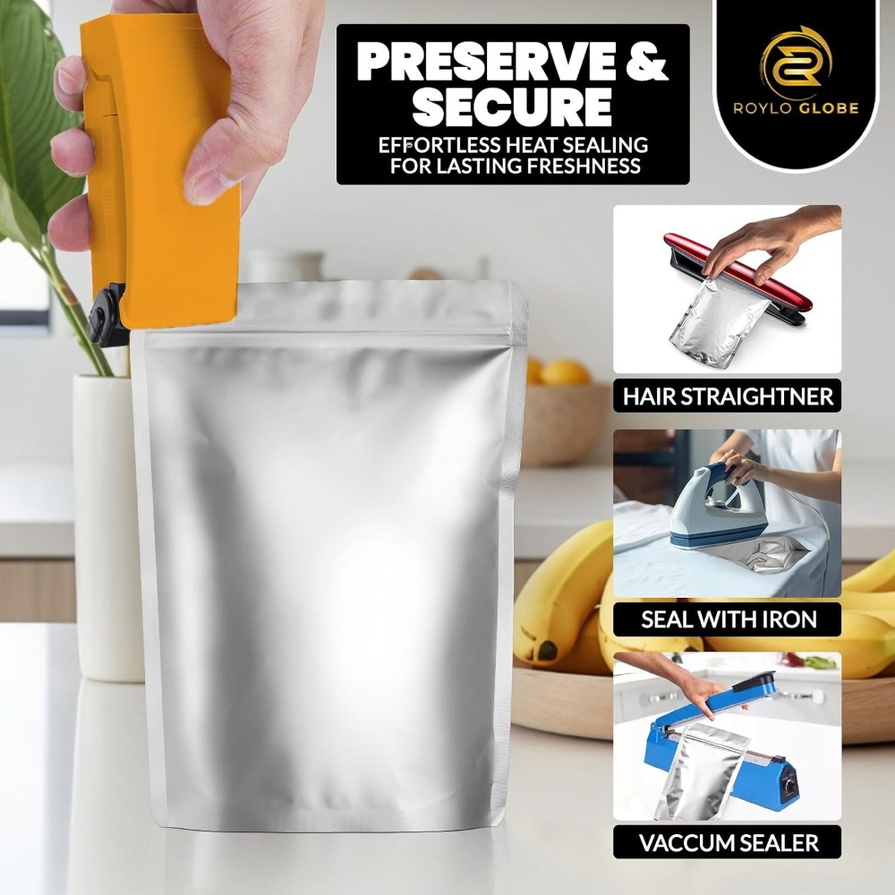 100 Bolsas de Mylar de 2 Cuart - Food Storage Long Term reseña y precio