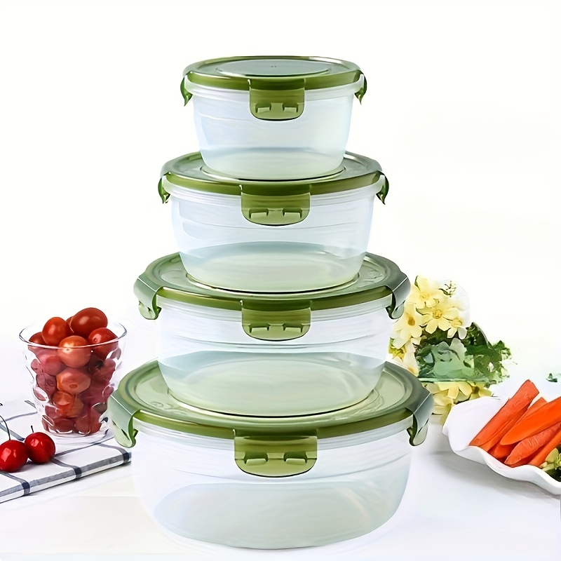 4 Recipientes de Plástico para - Food Storage Plastic Containers With Lids reseña y precio