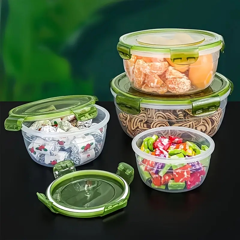 4 Recipientes de Plástico para - Food Storage Plastic Containers With Lids reseña y precio