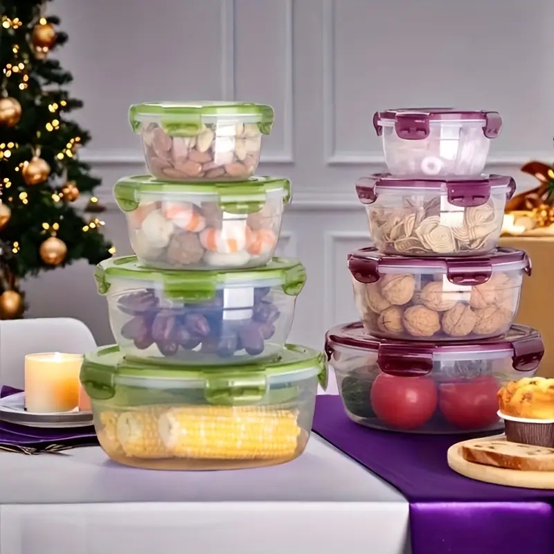 4 Recipientes de Plástico para - Food Storage Plastic Containers With Lids reseña y precio