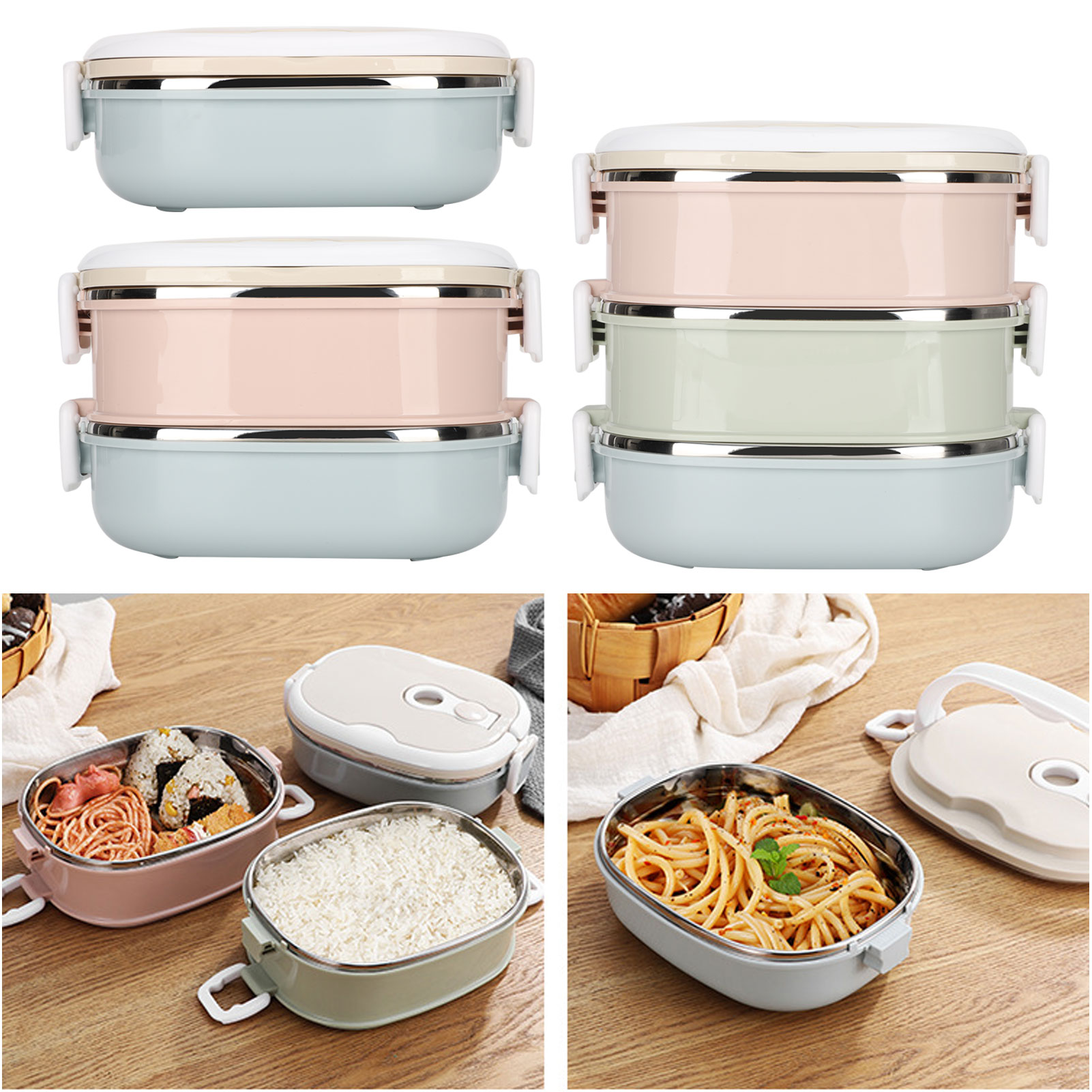 Fiambrera portátil de acero in - Food Storage Utensils reseña y precio