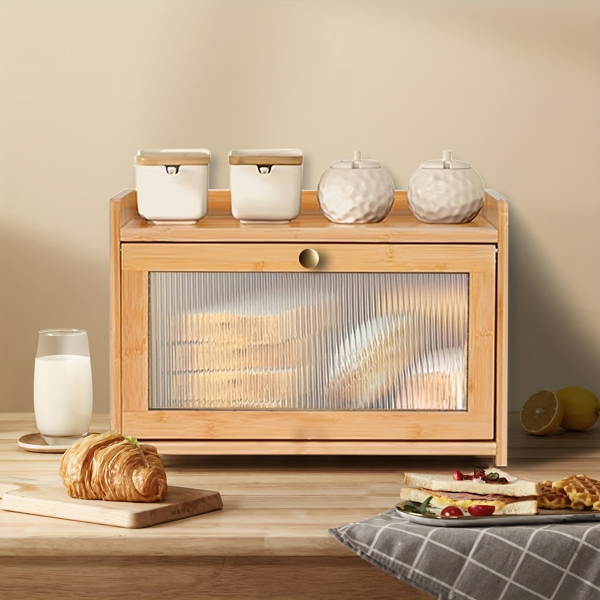 Caja de pan de bambú de 2 nive - Bread Box Bamboo reseña y precio