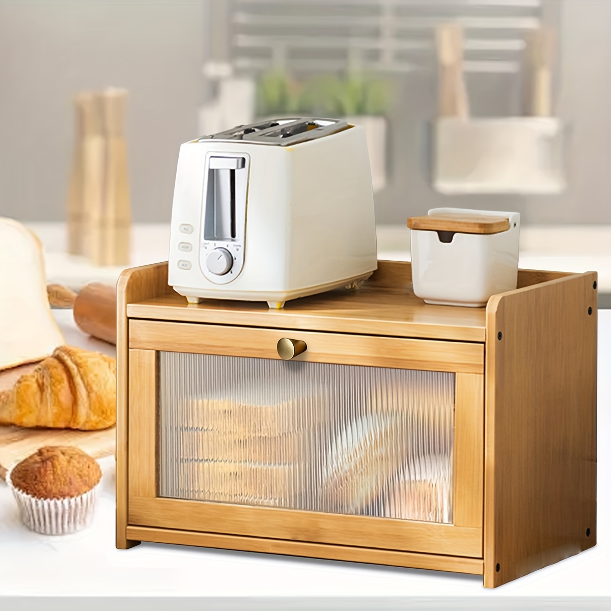 Caja de pan de bambú de 2 nive - Bread Box Bamboo reseña y precio