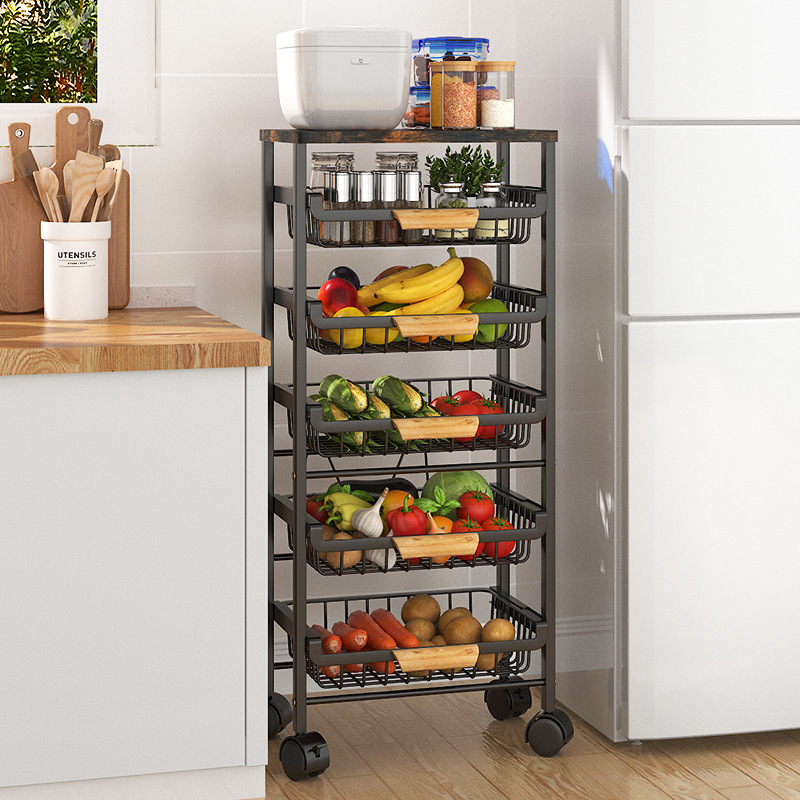 Cesta de frutas de alambre de  - Food Storage With Wheels reseña y precio